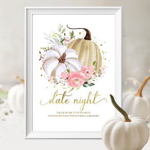 Poster Panneau de pot de nuit de date d'automne de citrou