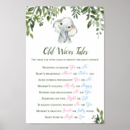 Poster Panneau de prédiction de genre éléphant vert