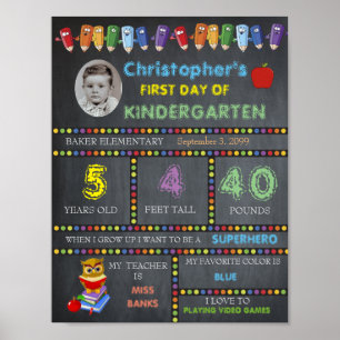 Poster Panneau de première journée de jardin d'enfants PH