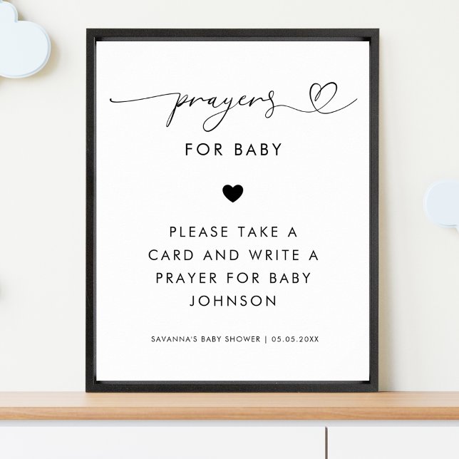 Poster Panneau de prières pour le Baby shower de bébé (Créateur téléchargé)