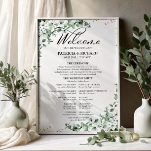 Poster Panneau de Programme de Cérémonie de Mariage à l'E