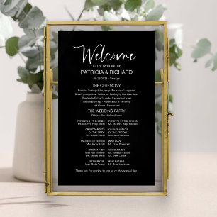 Poster Panneau de programme de mariage à calligraphie mod