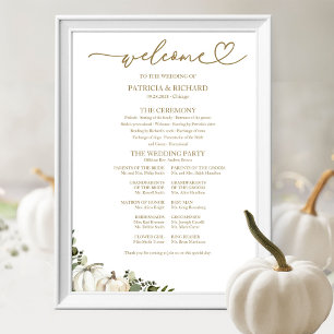 Poster Panneau de Programme de Mariage Citrouille de Verd