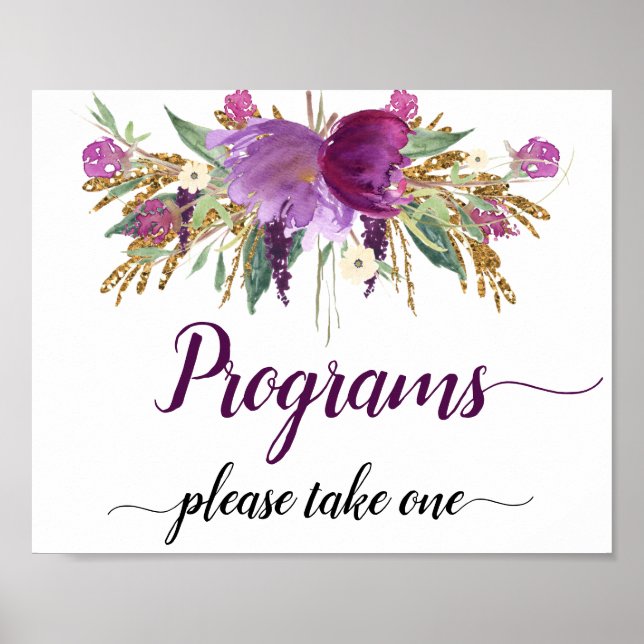 Poster Panneau de programmes de mariage avec étincelles d (Devant)