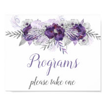 Panneau de programmes de mariage floral gris argen