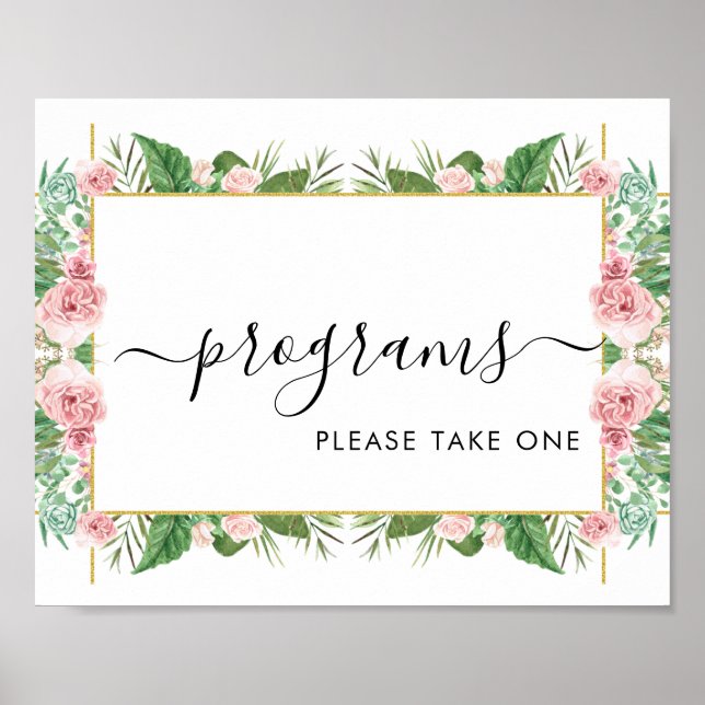 Poster Panneau de programmes de roses, veuillez prendre u (Devant)