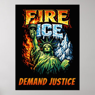 Poster Panneau de protestation anti-Glace de feu, Télécha