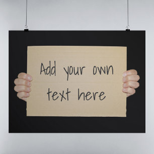 Poster Panneau de protestation en carton avec texte perso