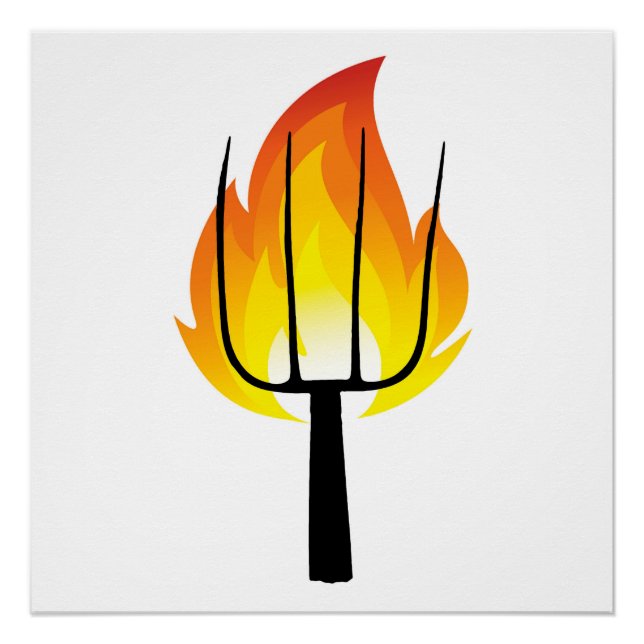 Poster Panneau de protestation Torche et Pitchfork (Devant)