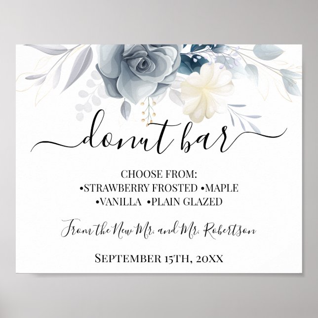 Poster Panneau de réception de mariage de la table Donut  (Devant)