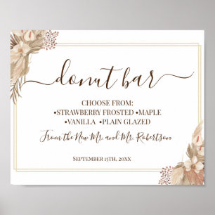 Poster Panneau de réception de mariage de la table Donut 