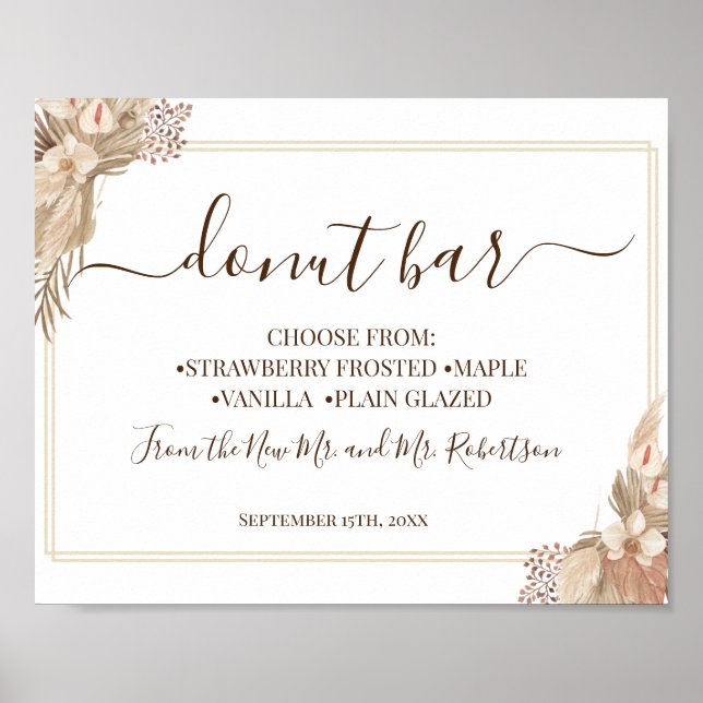 Poster Panneau de réception de mariage de table de sucrer (Devant)