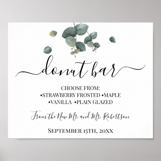 Poster Panneau de réception de mariage pour table de sucr (Devant)