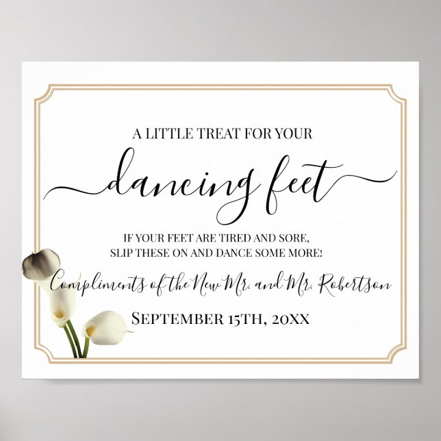 Poster Panneau de réception de mariage Sandales à pieds d (Devant)