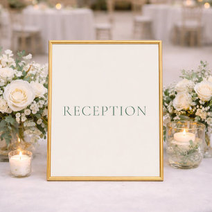 Poster Panneau de réception de mariage vert sauge minimal