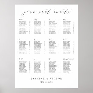 Poster Panneau de réception du Mariage officiel du script
