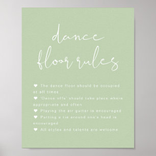 Poster Panneau de règles de danse de mariage pastel vibra