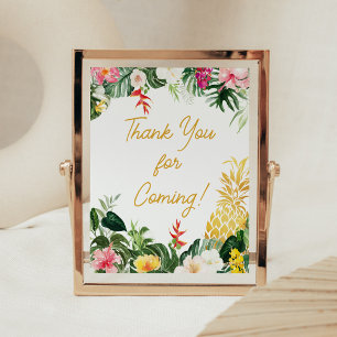 Poster Panneau de remerciement Baby Shower Aloha Baby Pin