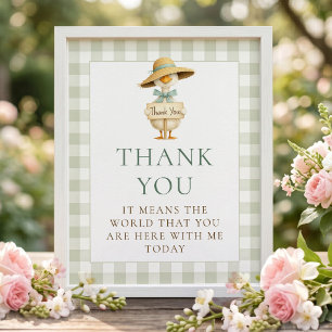 Poster Panneau de remerciement de baby shower Silly Goose