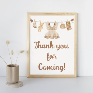 Poster Panneau de remerciement pour Baby Shower Café en p
