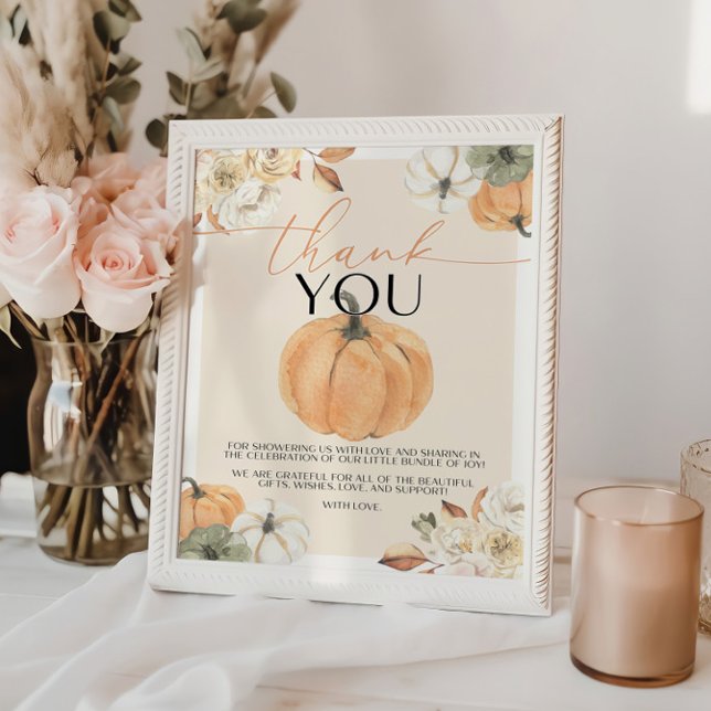 Poster Panneau de remerciement pour Baby Shower sur le th (Créateur téléchargé)