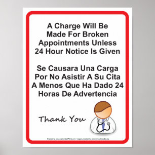 Poster Panneau de rendez-vous manquant du cabinet du méde