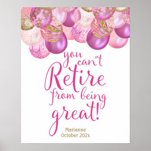 Poster Panneau de retraite rose glamour