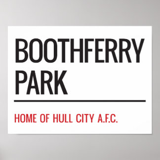 Poster Panneau de rue Boothferry Park Stadium