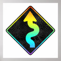 panneau de rue en courbe