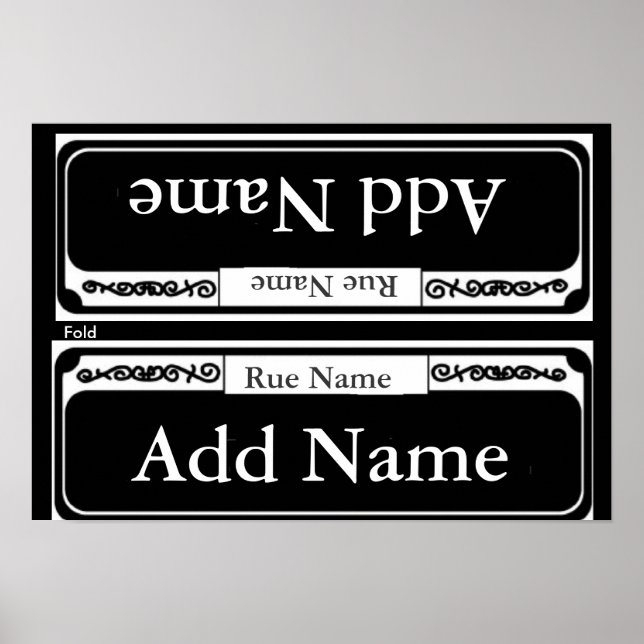 Poster Panneau de rue vierge, Modèle plié Quartier frança (Devant)