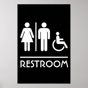 Poster Panneau de salle de bain unisexe moderne pour port