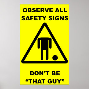 Poster Panneau de sécurité Guy sans tête