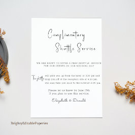 Poster Panneau de service de navette Mariage gratuit