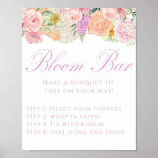 Poster Panneau de signalisation de bar à fleurs Love in B