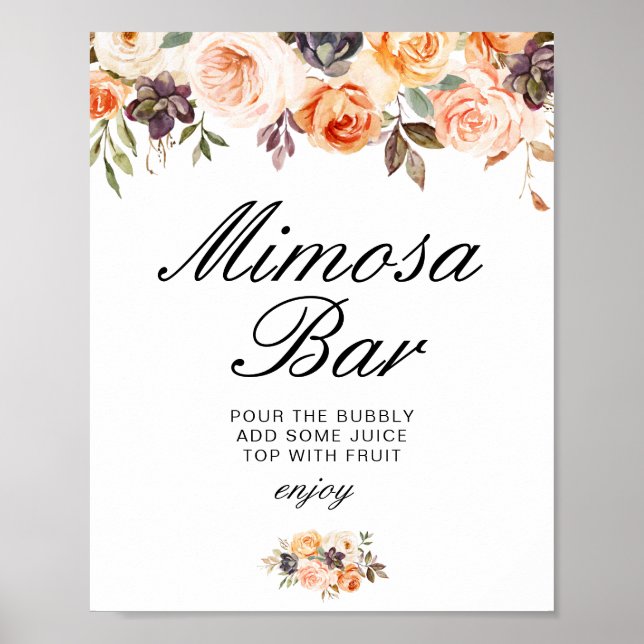 Poster panneau de signalisation de bar à mimosa pour une  (Devant)