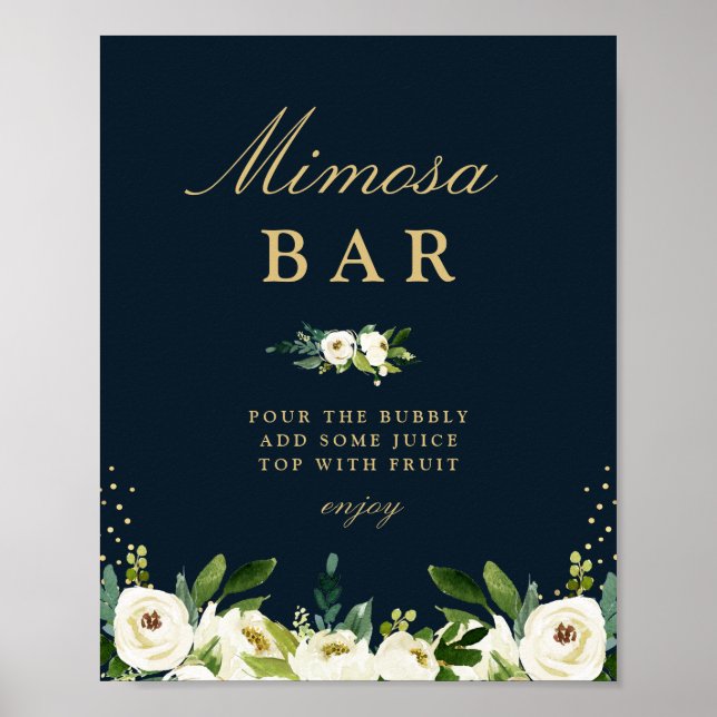 Poster panneau de signalisation de bar à mimosa pour une  (Devant)
