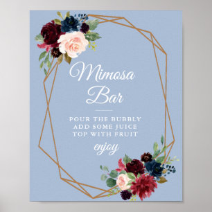 Poster panneau de signalisation de bar à mimosa pour une 