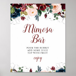 Poster panneau de signalisation de bar à mimosa pour une