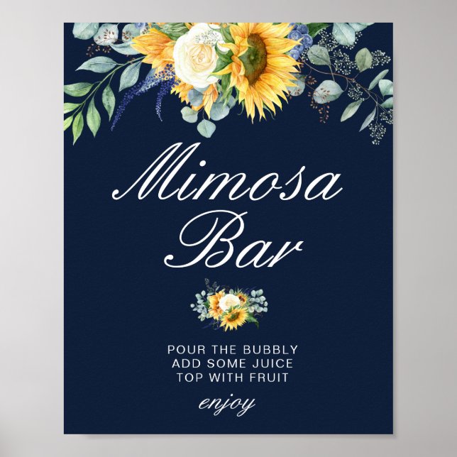 Poster panneau de signalisation de bar à mimosa pour une  (Devant)