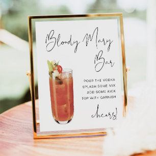 Poster Panneau de signalisation de bar Bloody Mary minima