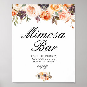 Poster panneau de signalisation de bar mimosa pour une ba