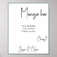 Panneau de signalisation de mariage Mimosa Bar