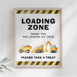 Poster Panneau de signalisation de zone de chargement de 