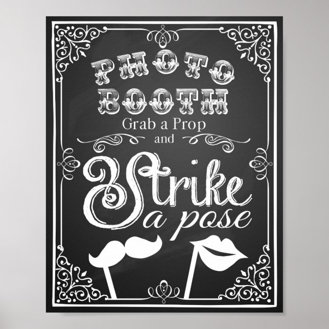 Poster Panneau de signalisation du kiosque photo mariage (Devant)