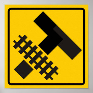 Poster Panneau de signalisation ferroviaire Parallèles Ma