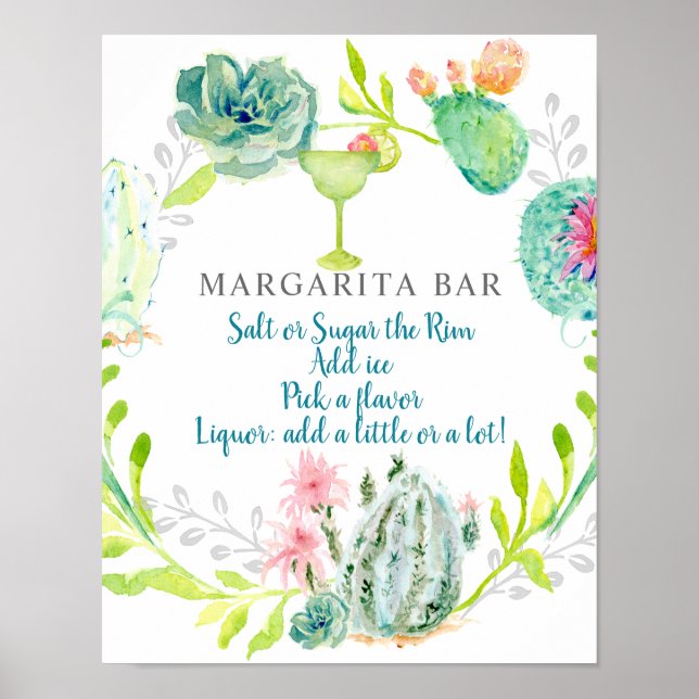 Poster Panneau de signalisation Margarita Bar Fête des ma (Devant)