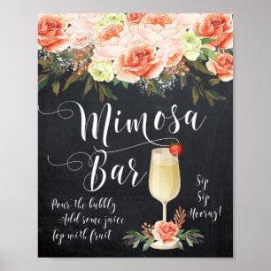 Poster panneau de signalisation mimosa bar mariage douche