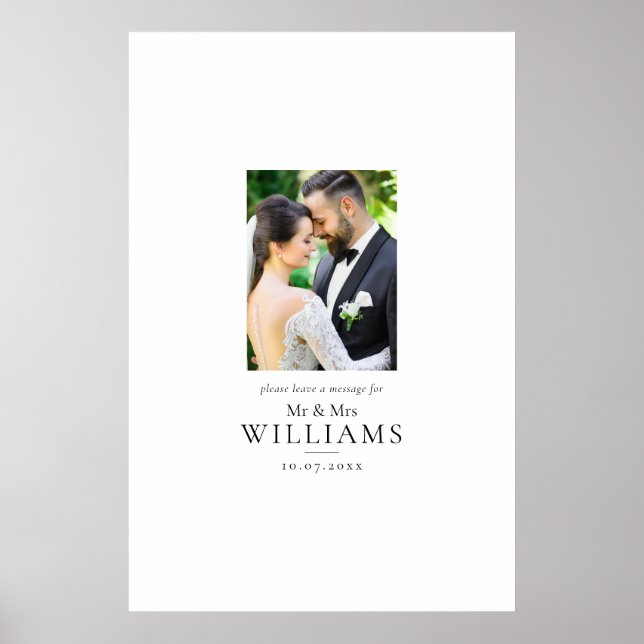 Poster Panneau de signalisation moderne du Mariage photo (Devant)