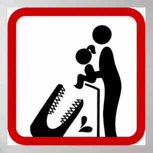 Poster Panneau de signalisation pour zoo 'Ne nourrissez p