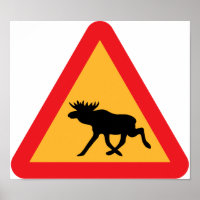 Panneau de signalisation suédois de l'orignal de p